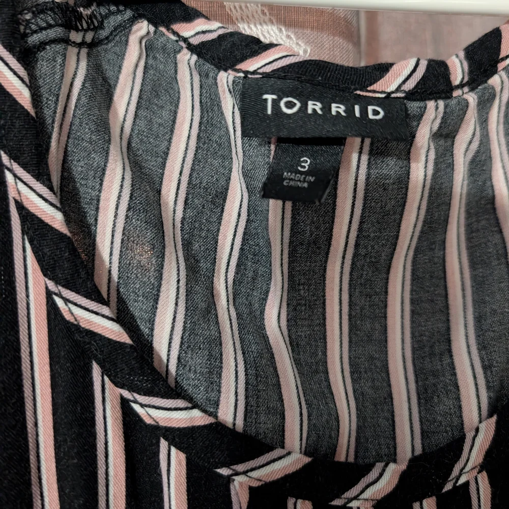 Torrid Black and Pink Striped Tank Top - Picture 2 of 3